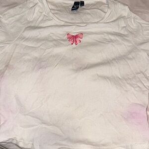 Windsor Pink Coquette Bow Cropped Tee